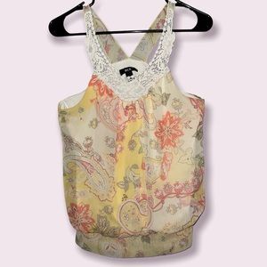 Crocheted Neckline Blouse